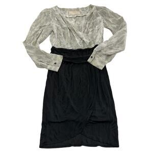 Rebecca Minkoff Dress Womens Small Black‎ White Animal Print Surplice